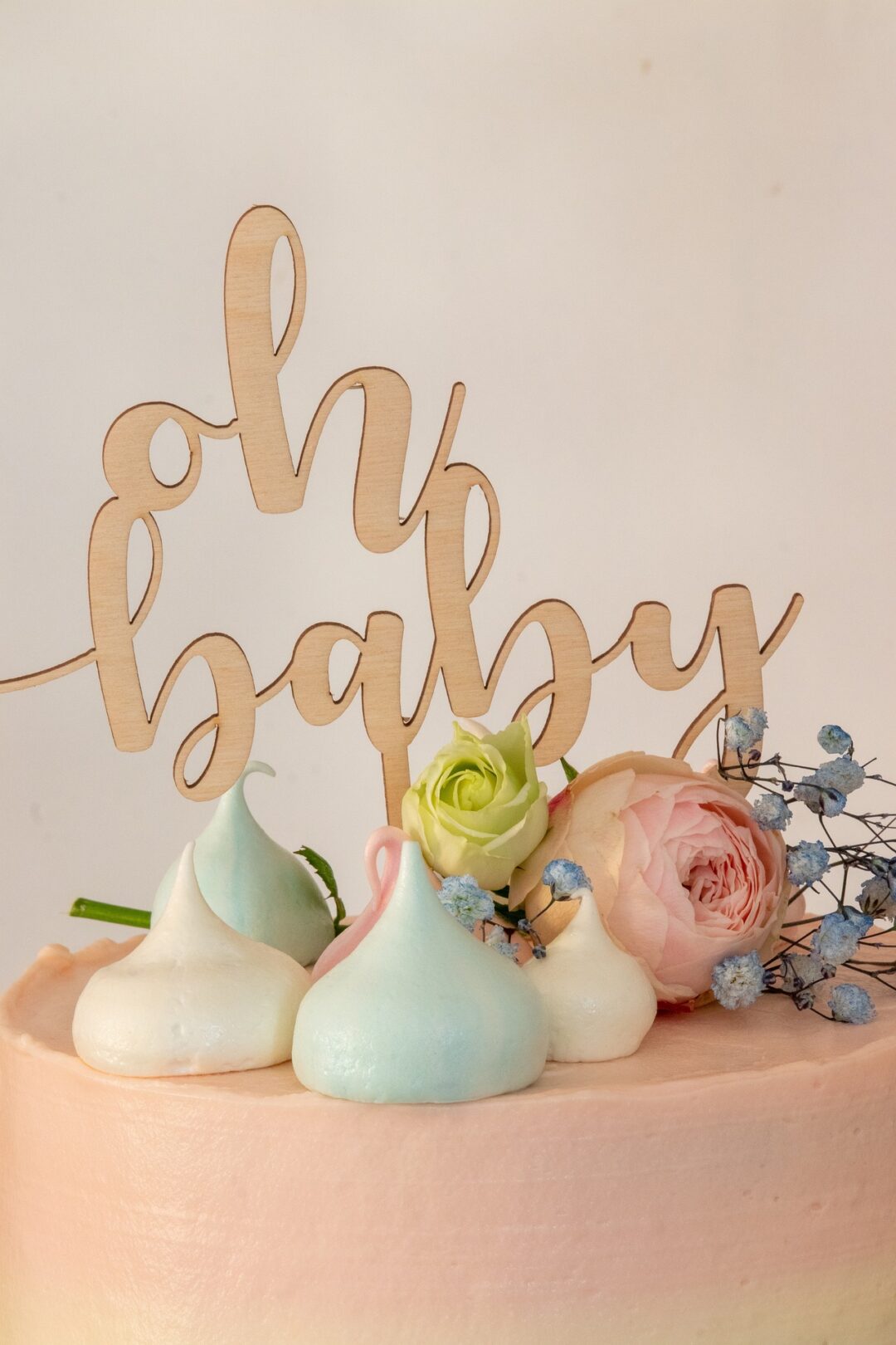 Gâteau baby shower couleur pastel unisex